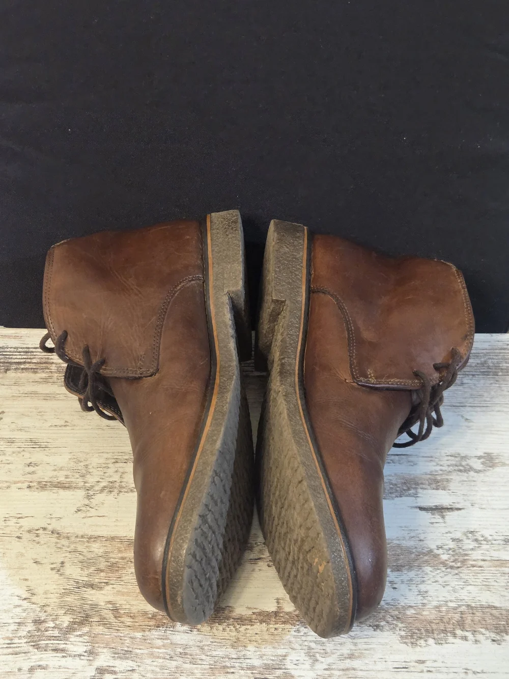 Alfani Brown Leather Chukka Boots - Lace-Up Men's Desert Style